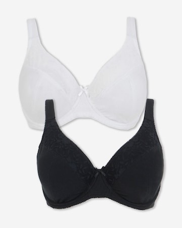 Pretty Secrets (2 Pack) New Sarah Cotton Wired Full Cup Bras (B-G)