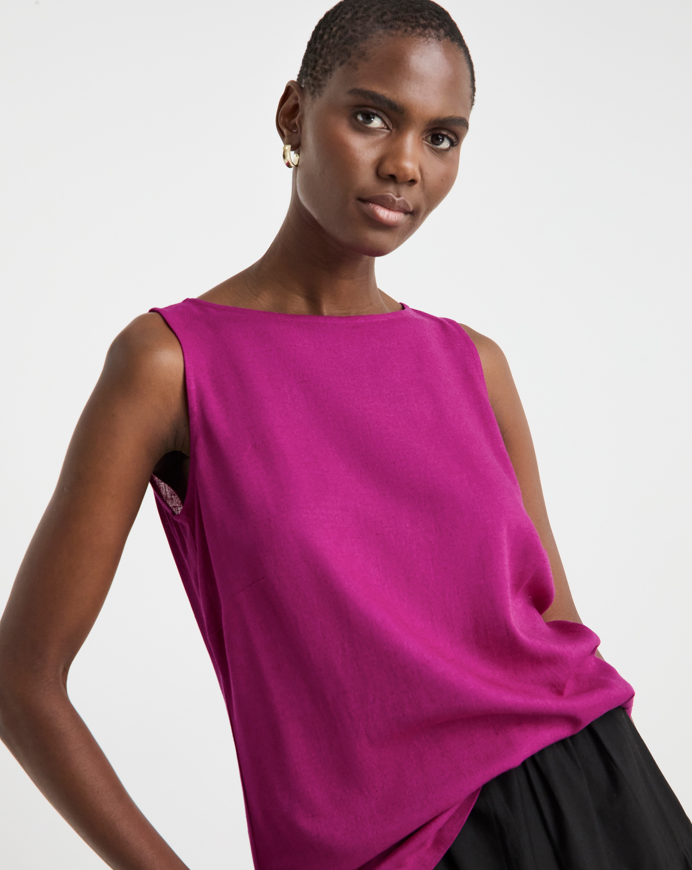 Slash Neck Linen Mix Shell Top | JD Williams