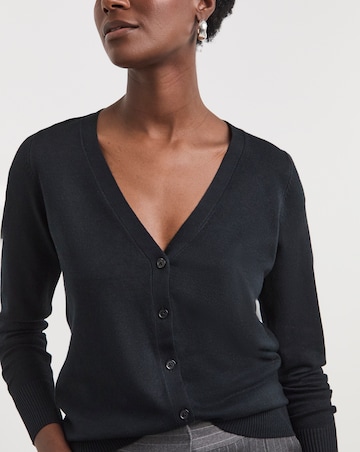 Black V Neck Cardigan