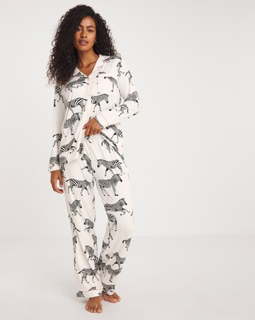 Chelsea Peers Jersey Zebra Print Long Pyjama Set