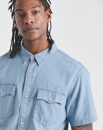 Levi's Short Sleeve Relaxed Fit Western Shirt - Light Blue