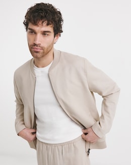 Tailored Linen Bomber