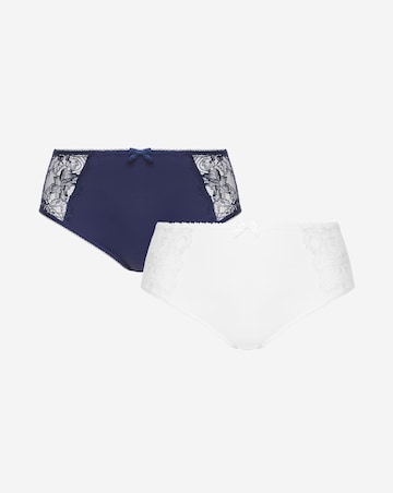 Pretty Secrets (2 Pack) Ella Lace Brief Knickers Navy/White