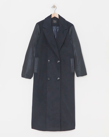 Navy Hybrid Bomber Longline Coat