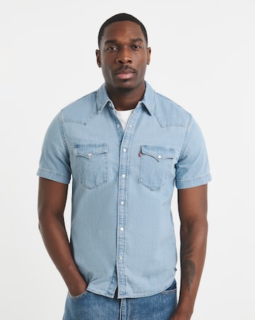 Levi's Short Sleeve Classic Denim Western Shirt - Stonewash
