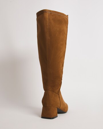 Block Heel High Leg Boot E Fit Super Curvy Calf