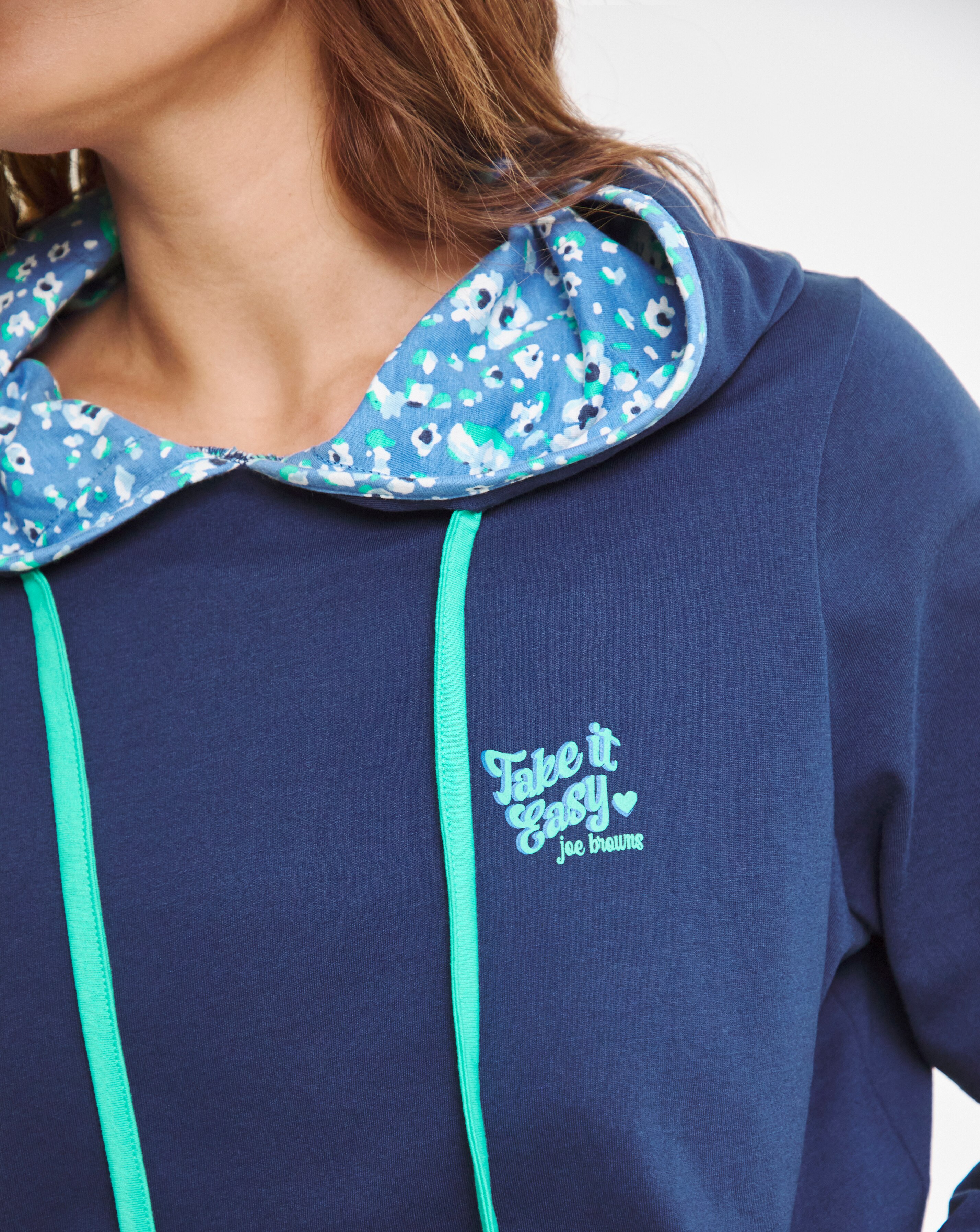 PULL&BEAR STAR AND SLOGAN - Sweat à capuche - dark blue/bleu marine
