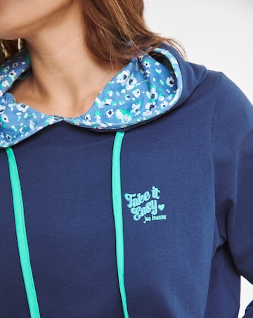 Joe Browns Jersey Longline Hoodie Blue