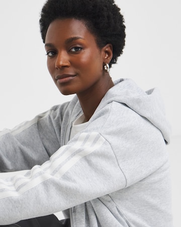 adidas Full Zip 3 Stripe Hoodie