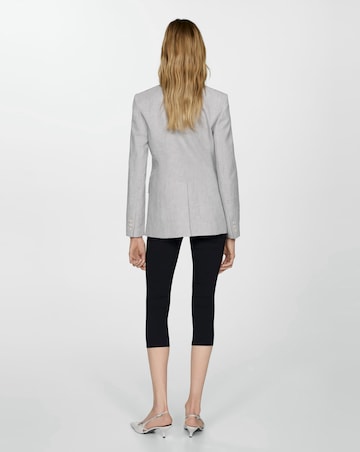 Mango Houndstood Linen Jacket Blazer