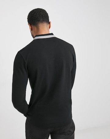 BOSS Classic Long Sleeve Charcoal Plisy Polo