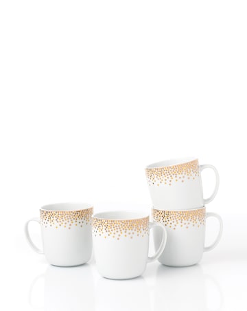 Waterside Set of 4 Gold Sparkle Mugs