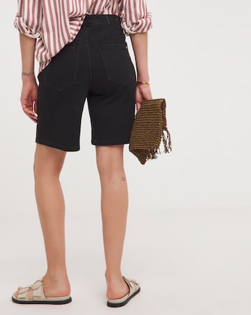 Washed Black Bermuda Denim Shorts