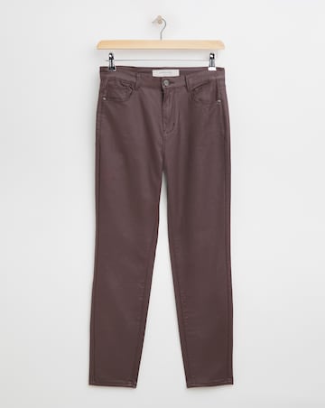 Aubergine Coated Slim Leg Jeans