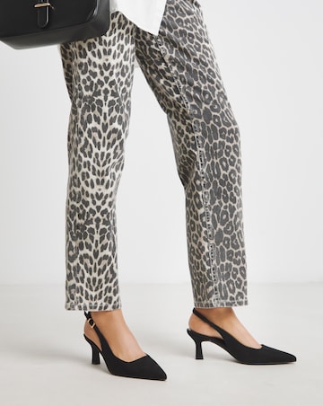 Verona Pointed Toe Slingback Heels - Wide Fit (E)