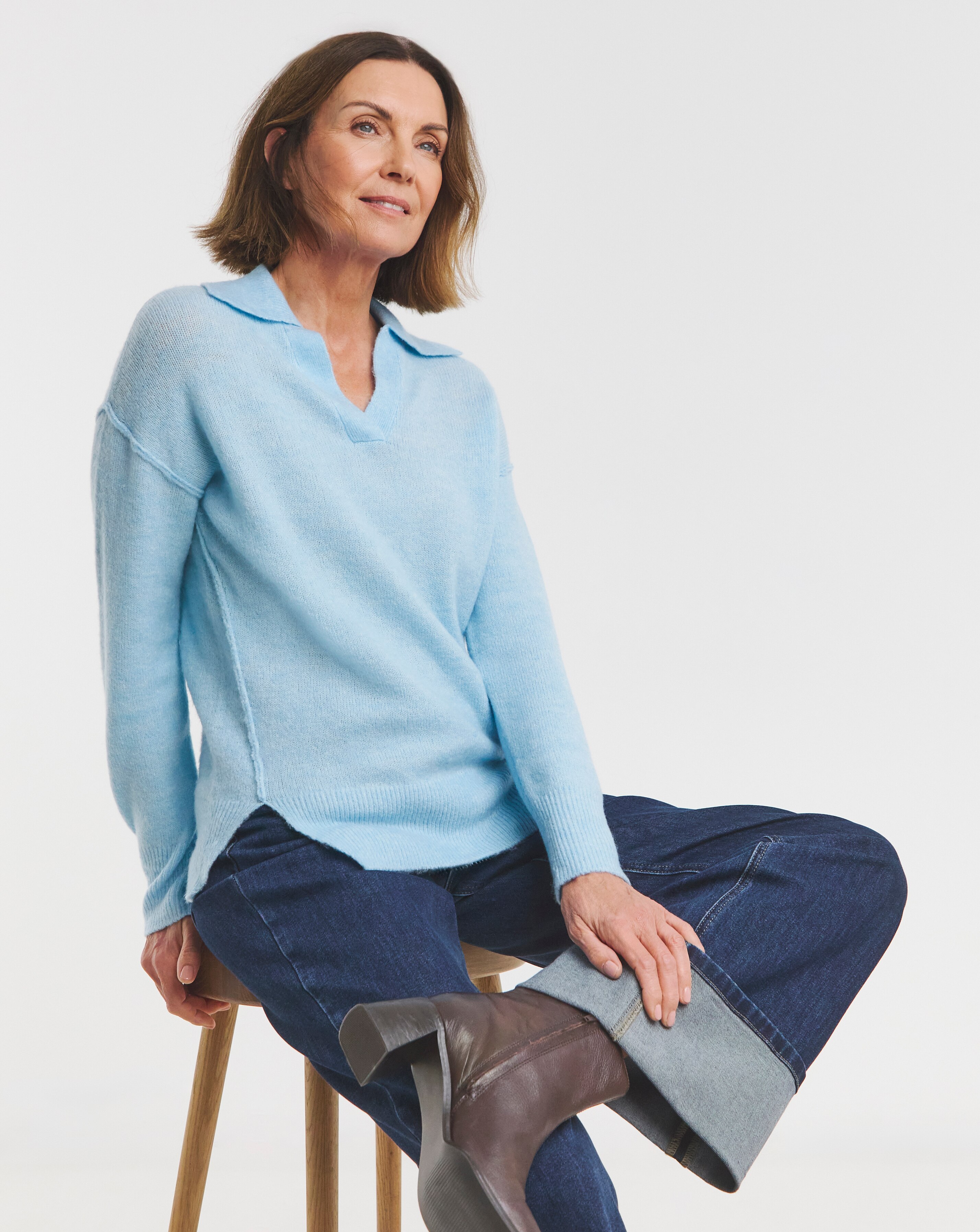 Light Blue Collar Jumper