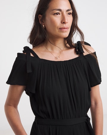 Textured Crinkle Tie Strap Jumpsuits