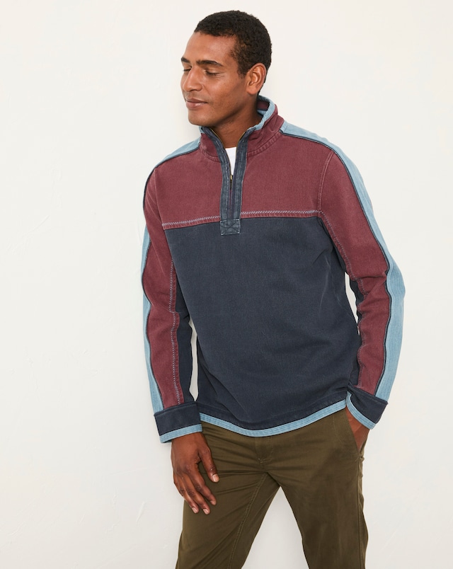 FatFace Airlie Yoke Zip Sweatshirt - Navy