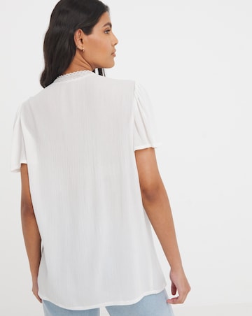 Crinkle Ladder Insert Blouse