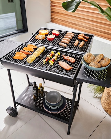 Double Oil Drum Charcoal BBQ