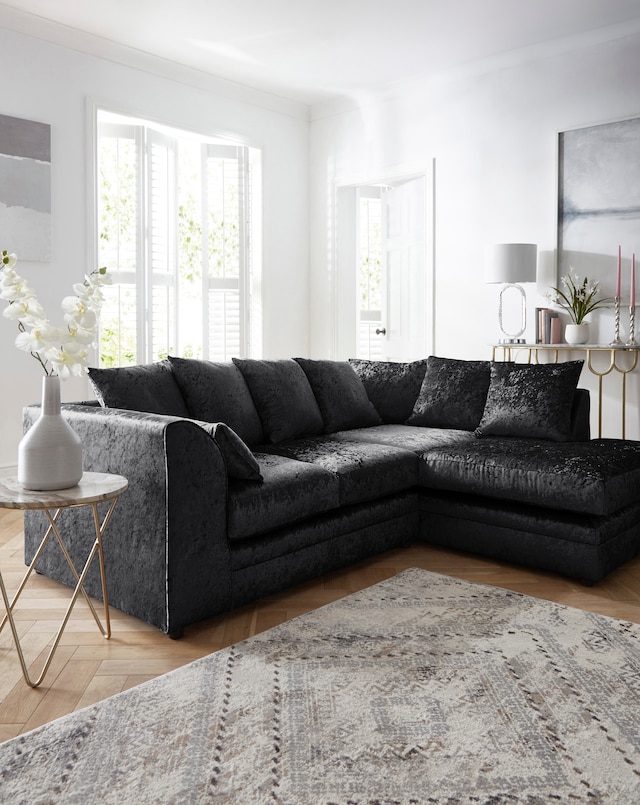 Chicago Crushed Velvet Right Hand Corner Chaise Sofa