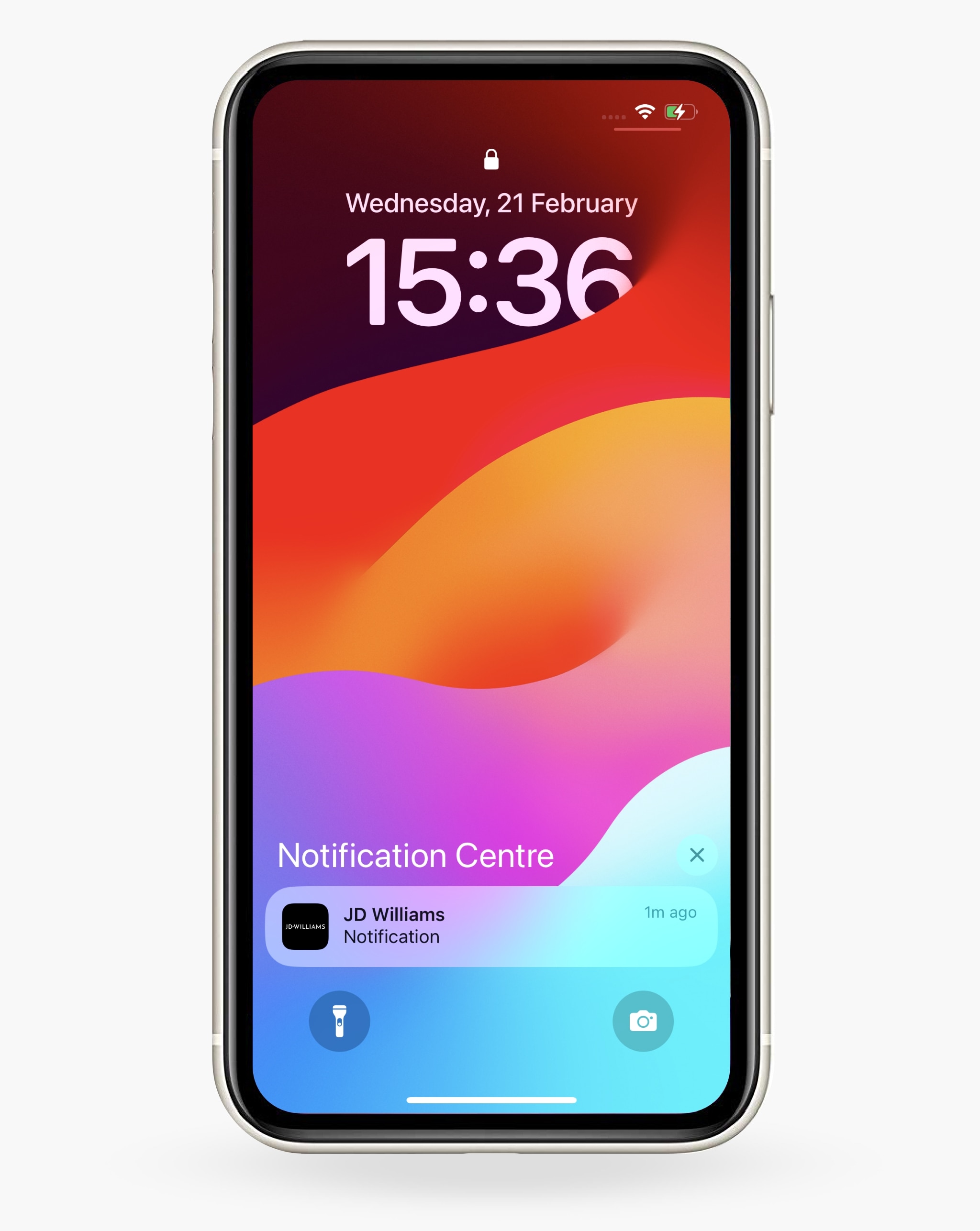 Phone screen showing an app notification