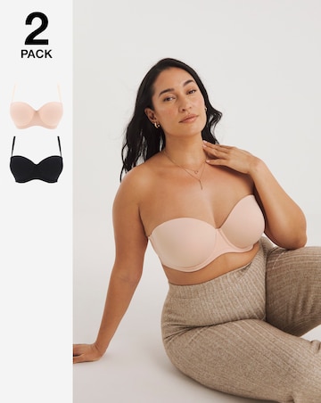 Pretty Secrets 2 Pack Feather Touch Multiway Moulded Bras B-F