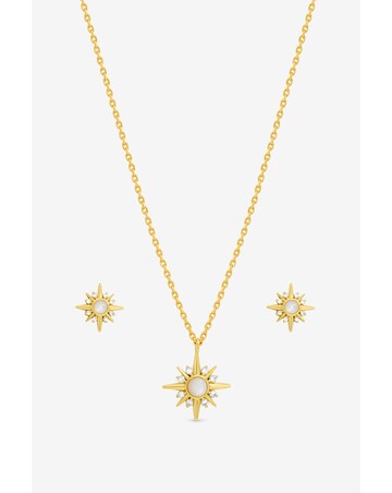 Inicio 14K Gold Plated Cubic Zirconia Star Set - Gift Box
