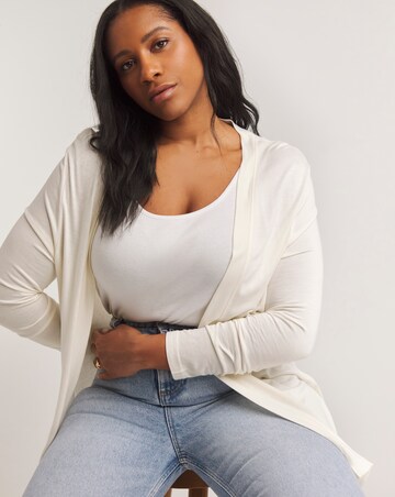 Ivory Edge to Edge Jersey Cardigan