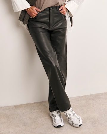 Anthology Black Leather Straight Leg Trouser