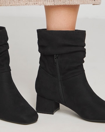 Brie Heeled Slouch Boots - Wide Fit (E)