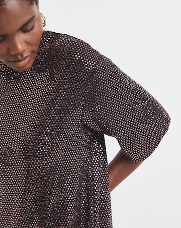 Short Sleeve Sparkle T-Shirt Dress