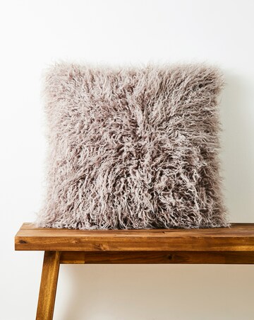 Mongolian Faux Fur Cushion - Mink