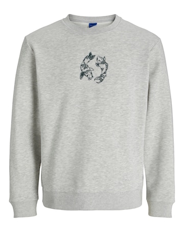 Jack & Jones Japanese Koi Sweatshirt - Grey