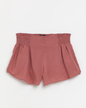 Linen Blend Button Through Shortie Pyjama Set