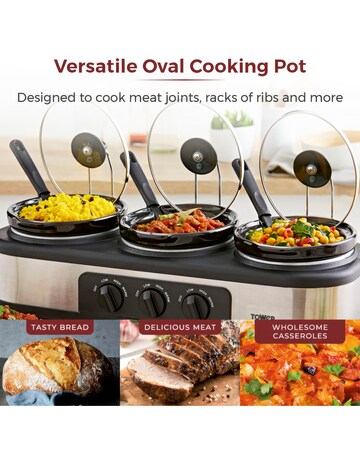 Tower T16015 3 x 1.5 Litre Pot Slow Cooker