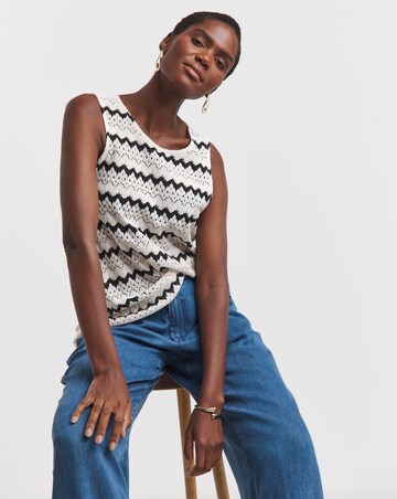 Ivory Crochet Front Vest