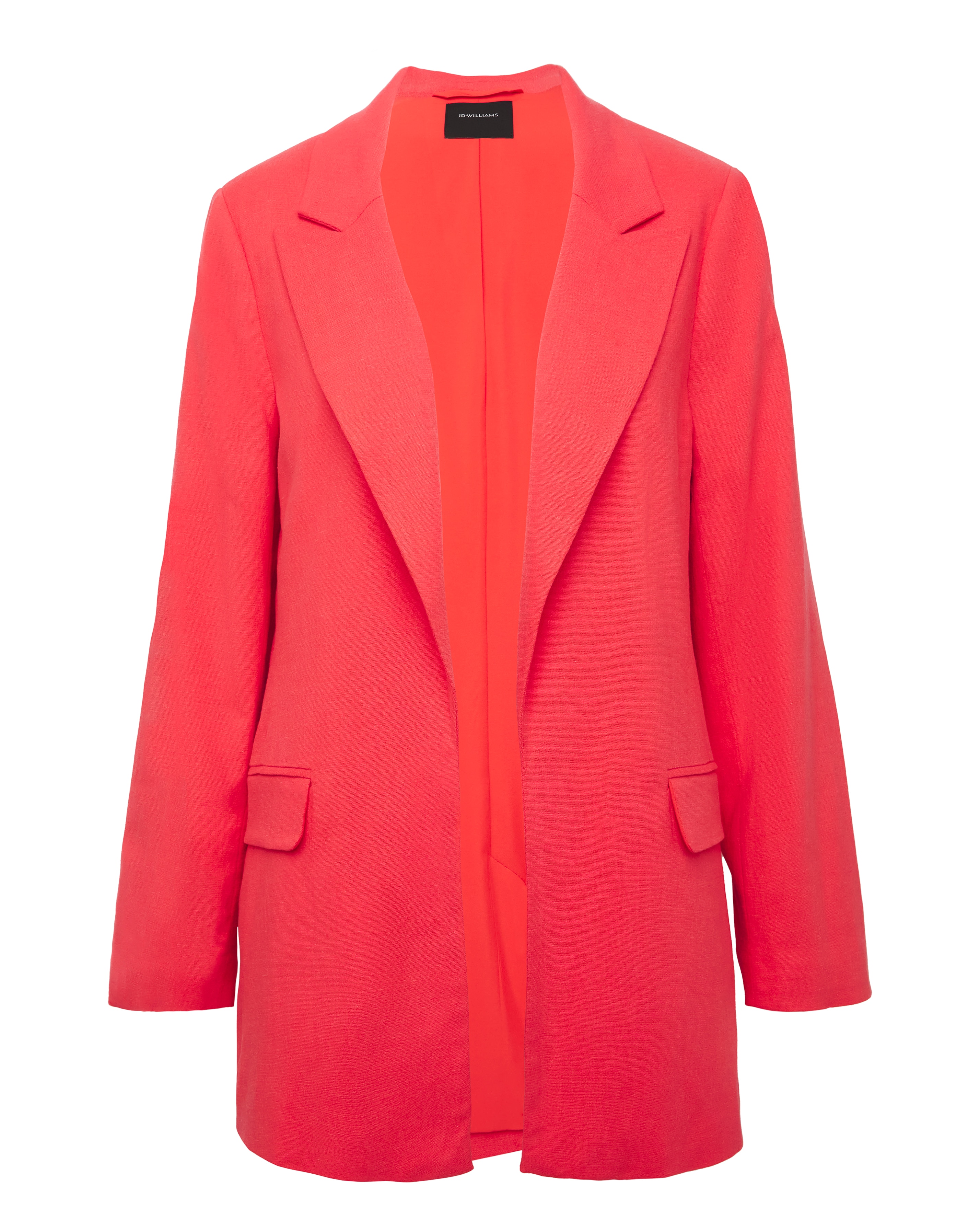 Coral Linen Edge to Edge Blazer