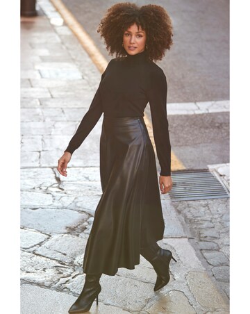 Sosandar Faux Leather Maxi Skirt