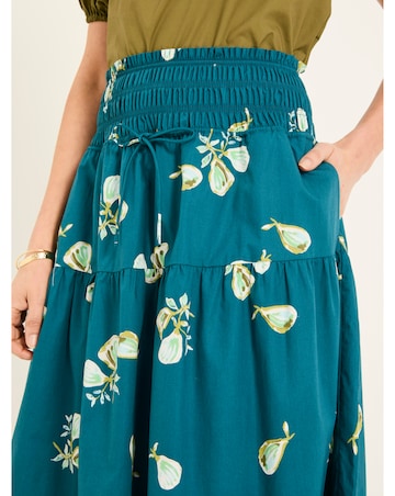 FatFace Ricky Fig Print Midi Skirt