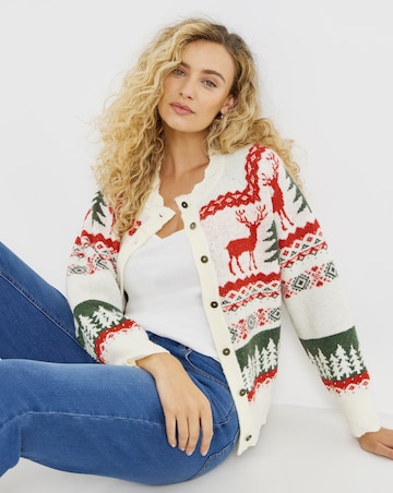 Joe Browns Winter Scenes Fairisle Christmas Cardigan