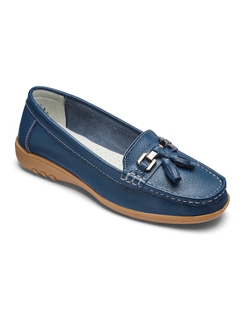 Samara Leather Tassel Detail Loafers Extra Wide EEE Fit