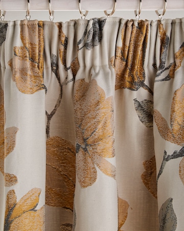 Ella Floral Jacquard Pencil Pleat Curtains