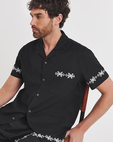 Folio Embroidered Linen Mix Shirt