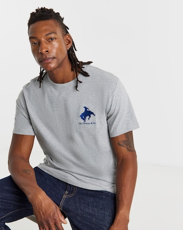 Levi's Short Sleeve Relaxed Fit Embroidered Motif T-Shirt - Grey Marl
