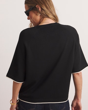 Anthology Contrast Trim Short Sleeve Boxy Jumper