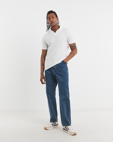 Trophy Neck Pique Polo- White