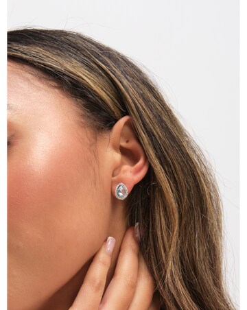 Jon Richard Silver Plated and Aqua Pear Drop Trio Set - Gift Box