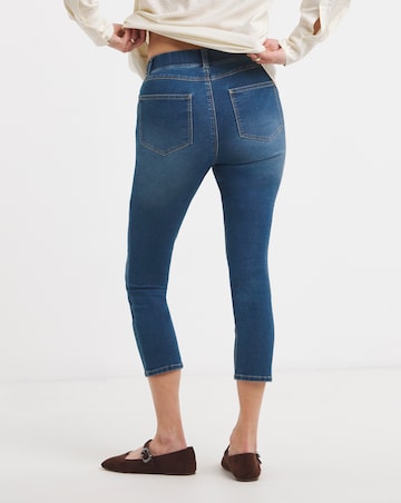 Mid Blue Stretch Crop Skinny Jeggings