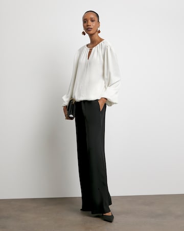 Joanna Hope Puff Sleeve Blouse With Neck Detail